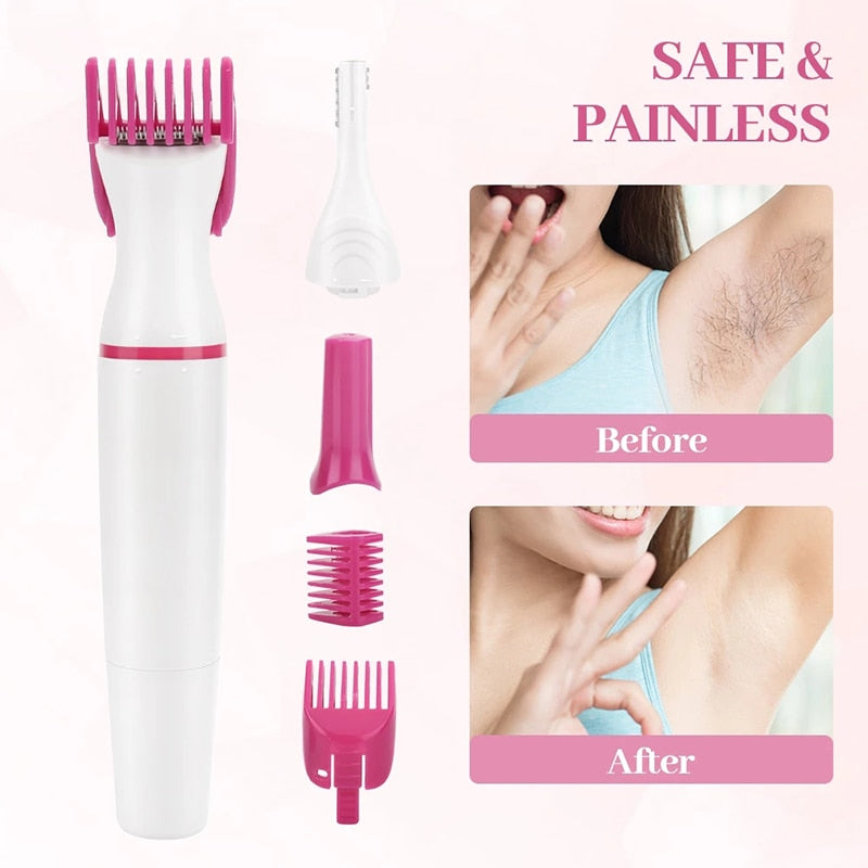 Get your hair removed faster,  more confortably and Save yourself time for things that matter the most with our 
5 In 1 Multifunction Hair Removal Combo.