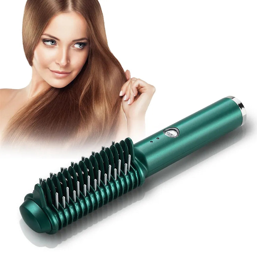 Say goodbye to bad hair days and hello to effortless styling with the Dual-Purpose Electric Hair Comb for Curling & Straightening.