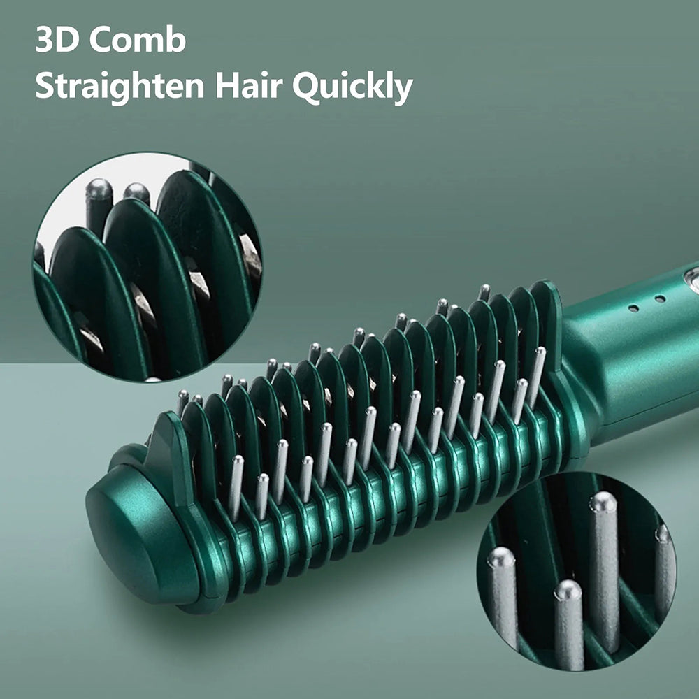 Say goodbye to bad hair days and hello to effortless styling with the Dual-Purpose Electric Hair Comb for Curling & Straightening.