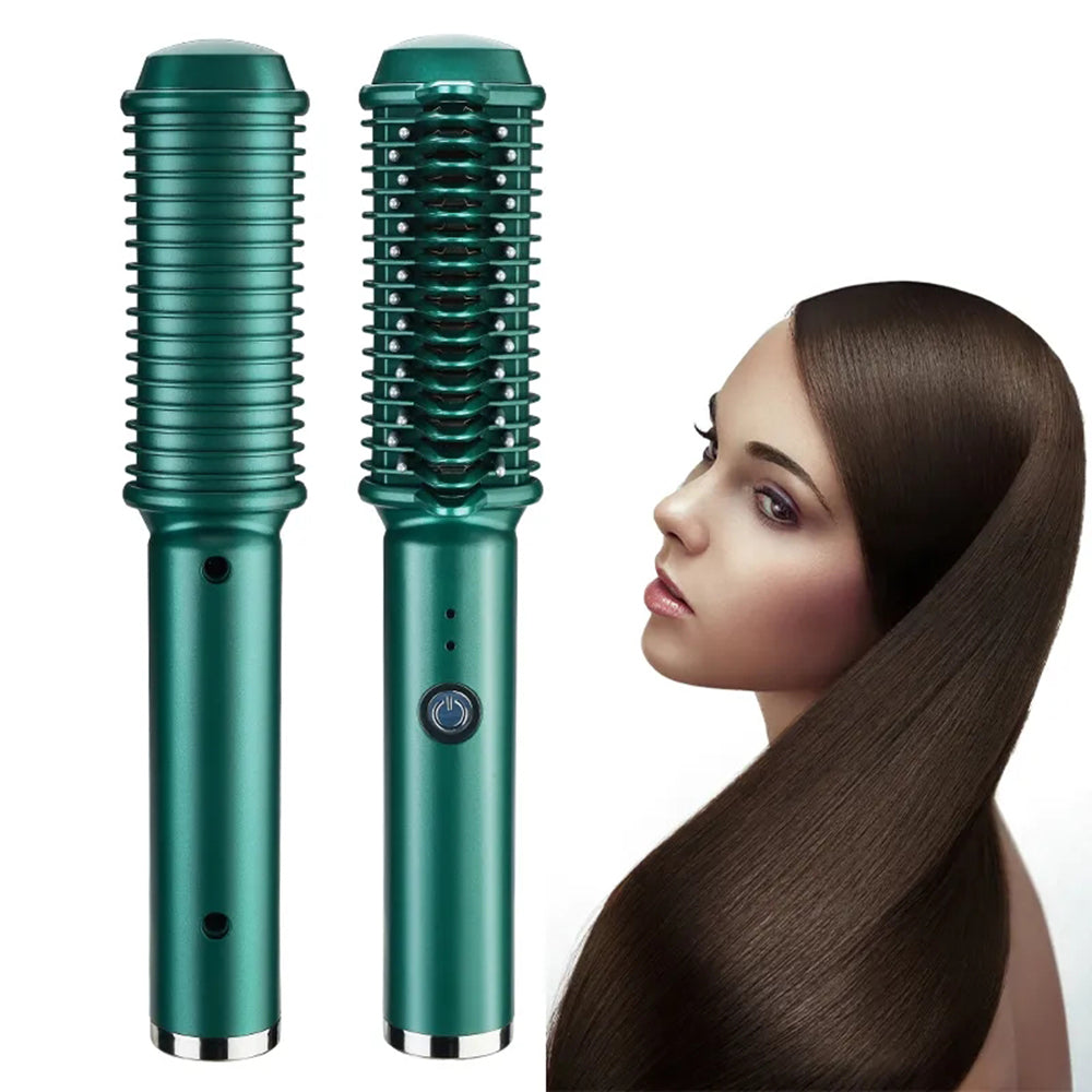 Say goodbye to bad hair days and hello to effortless styling with the Dual-Purpose Electric Hair Comb for Curling & Straightening.