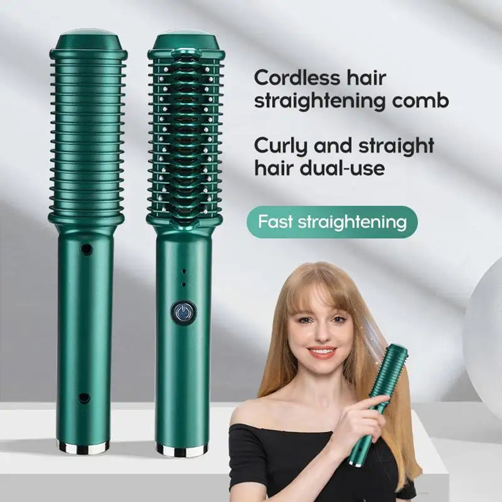 Say goodbye to bad hair days and hello to effortless styling with the Dual-Purpose Electric Hair Comb for Curling & Straightening.
