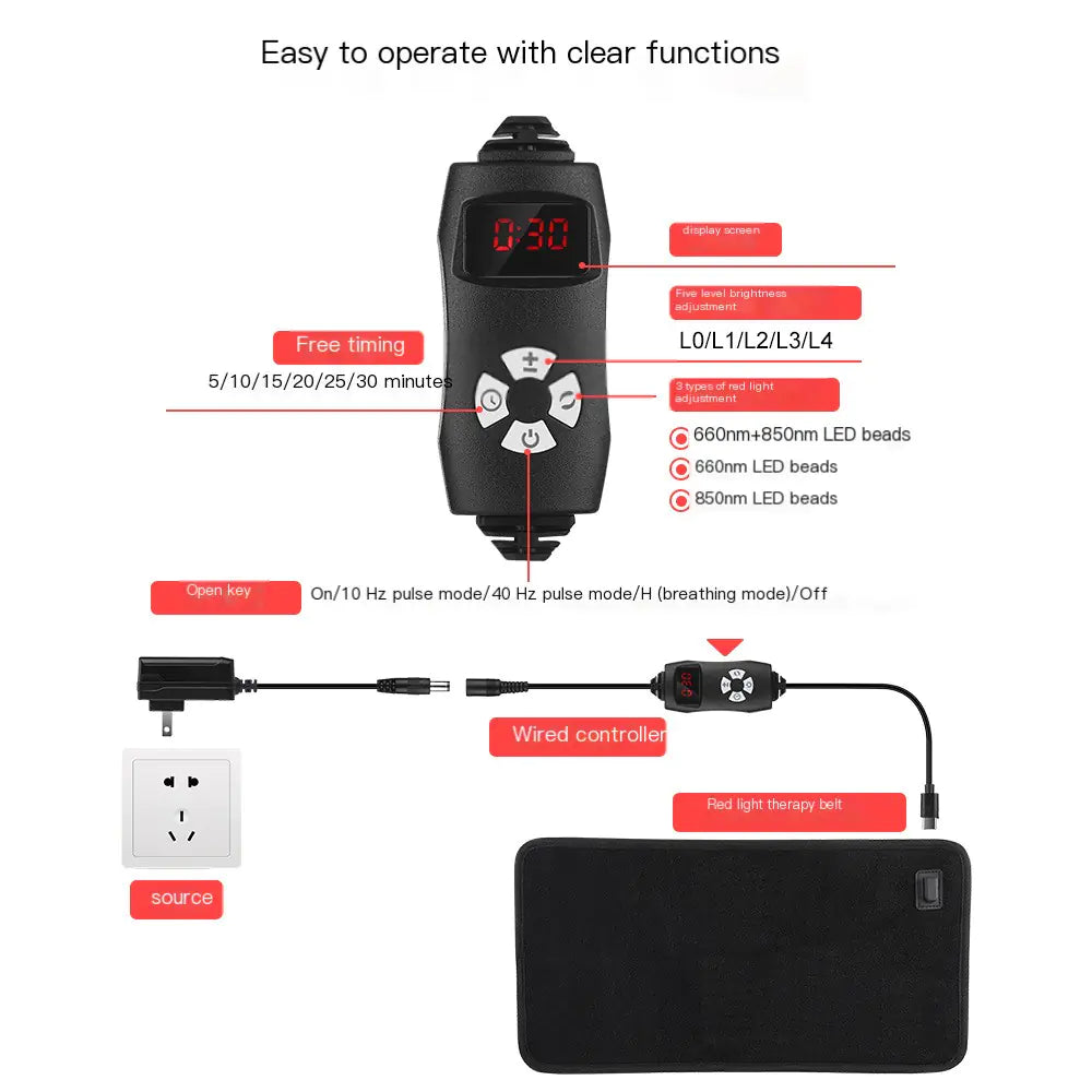 Experience the ultimate in relief and wellness with our revolutionary Amazon 120 LED Light Therapy Infrared Heating Belt.