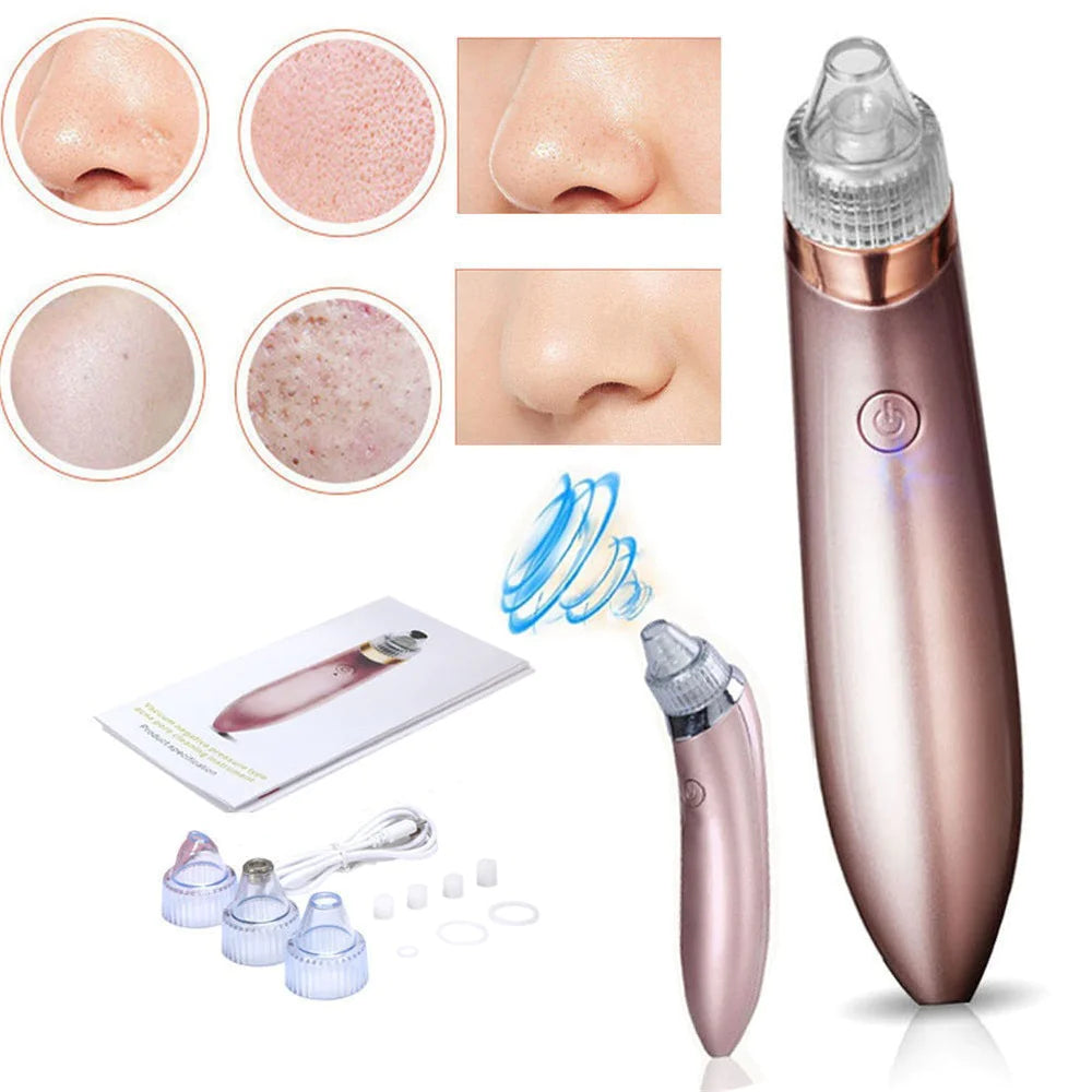Electric Blackhead Remover Facial Pore Vacuum with 4 Heads